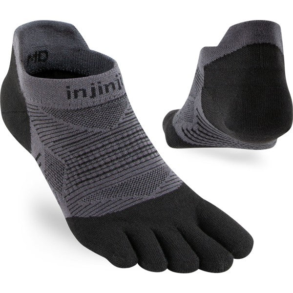 Injinji Run Lightweight No-Show 2.0 Schwarz/Grau