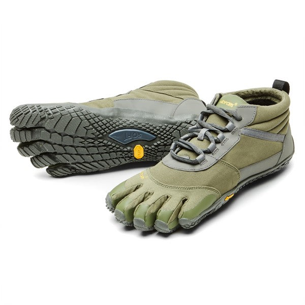 Chaussures minimalistes isolées Vibram V-Trek, pour femmes, couleur olive/gris