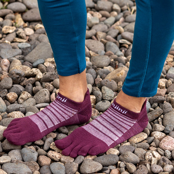 Injinji Run Nuwool No-Show - Zehensocken Garnet