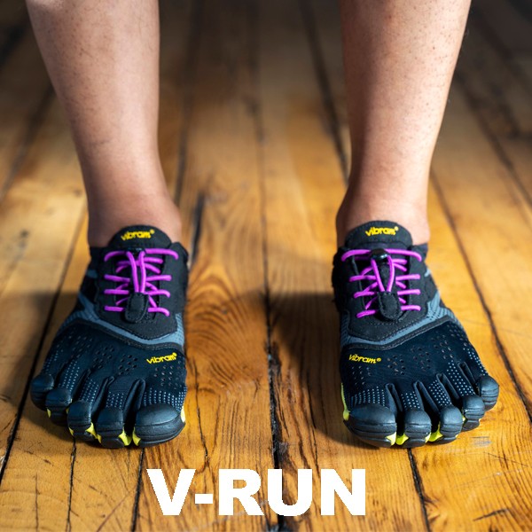 Vibram FiveFingers V-Run Femme Noir/Jaune/Rose