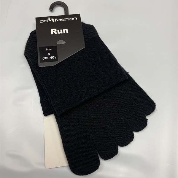 Running Crew Zehensocken Schwarz