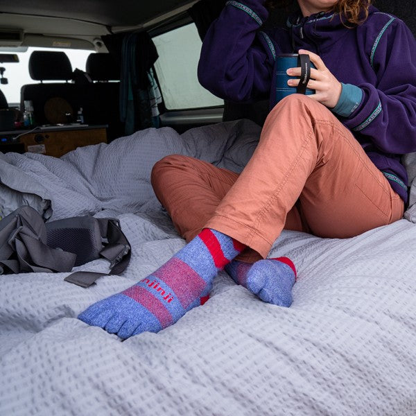 Pull Injinji Outdoor mi-lourd à col rond en laine Nüwool bleue, taille S