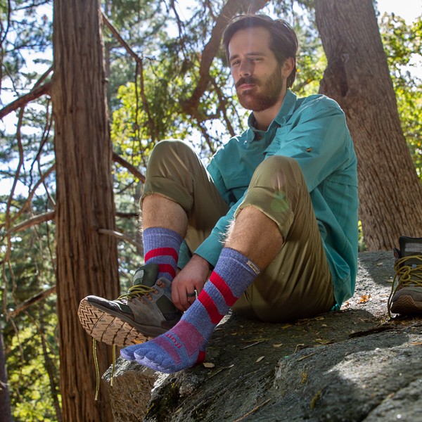 Pull Injinji Outdoor mi-lourd à col rond en laine Nüwool bleue, taille S