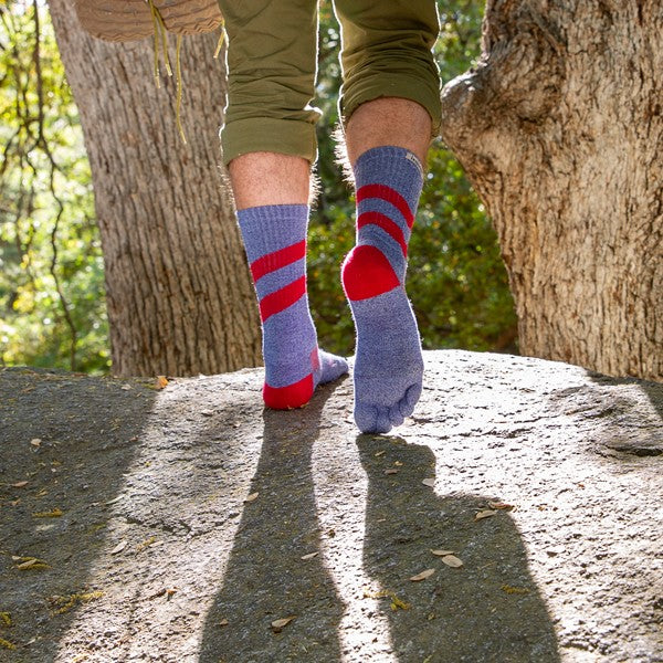 Pull Injinji Outdoor mi-lourd à col rond en laine Nüwool bleue, taille S