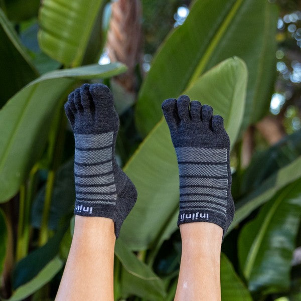 Injinji Run Nuwool No-Show - Chaussettes à bout ardoise