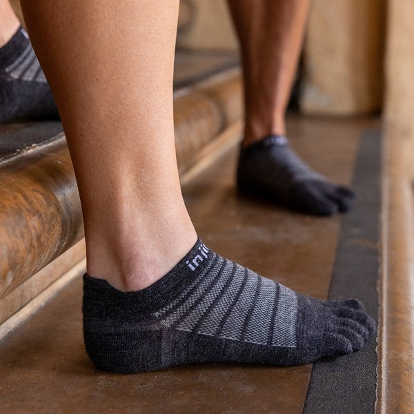 Injinji Run Nuwool No-Show - Chaussettes à bout ardoise