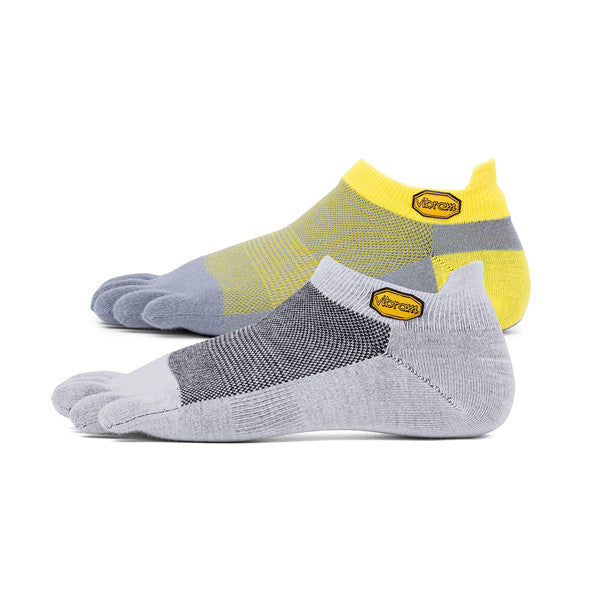 Vibram Fivefingers No -Show 2er Pack Grau/Grau-Gelb