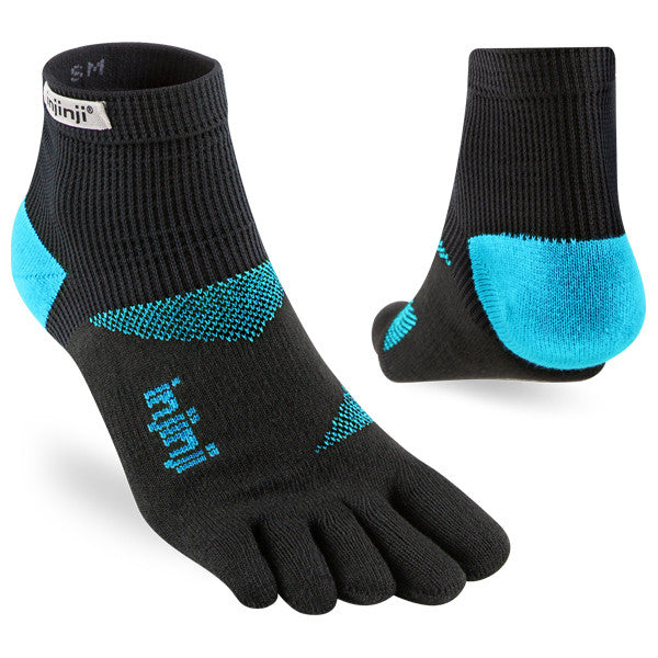 Chaussettes d'entraînement Injinji Mini-Crew - Orteils Noir/Turquoise