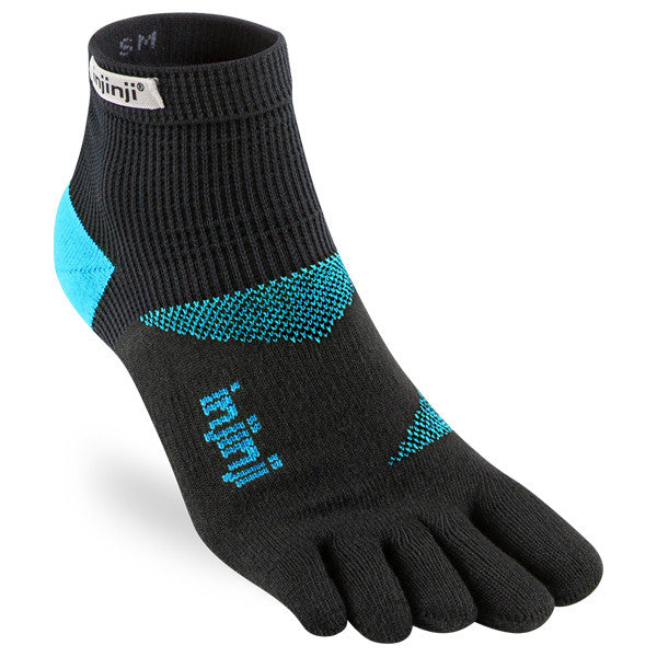 Chaussettes d'entraînement Injinji Mini-Crew - Orteils Noir/Turquoise