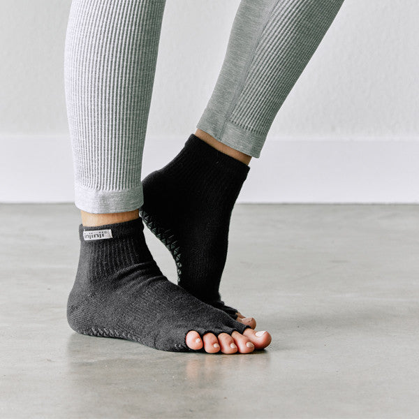 Injinji Pointe Studio Toeless Mini-Crew Schwarz
