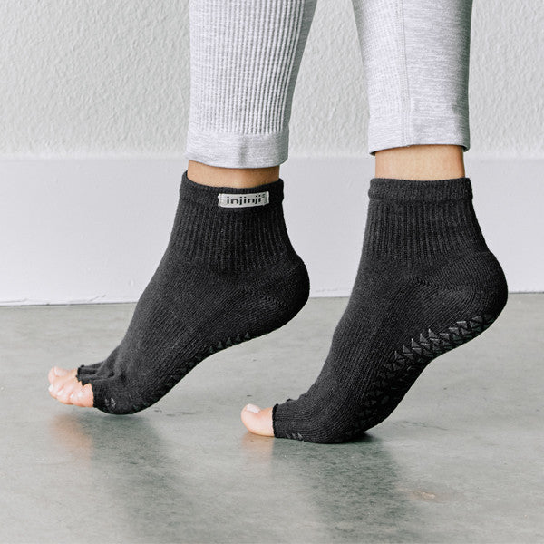 Injinji Pointe Studio Toeless Mini-Crew Schwarz
