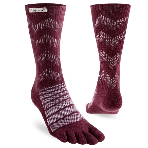 Injinji Midweight Crew Wolle- Zehensocken Garnet