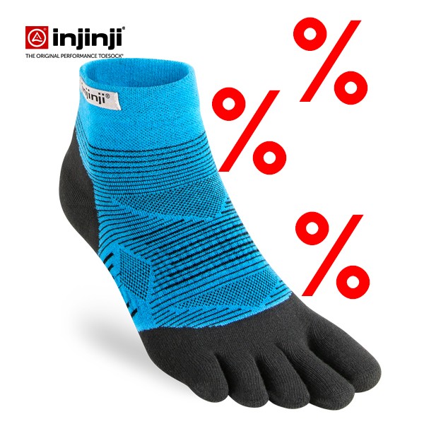 Injinji Run Lightweight Mini-Crew 2.0 Noir/Bleu